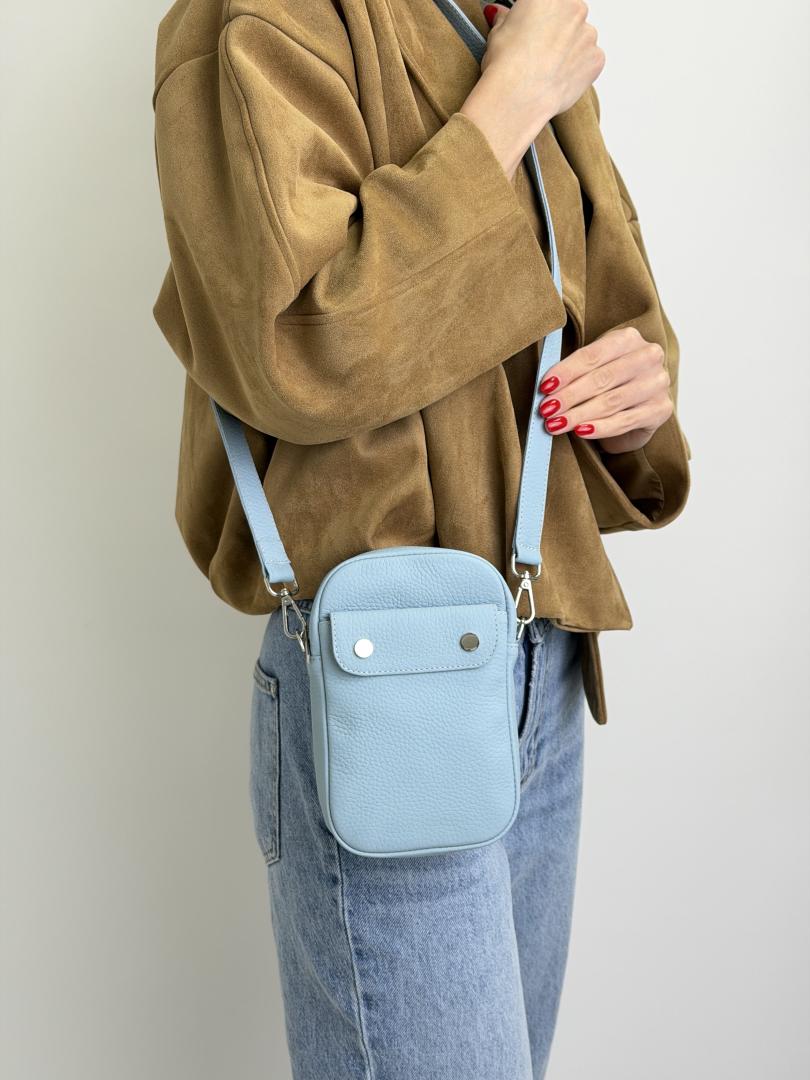 Сумка женская кожаная голубая FM1796A