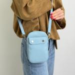 Сумка женская кожаная голубая FM1796A