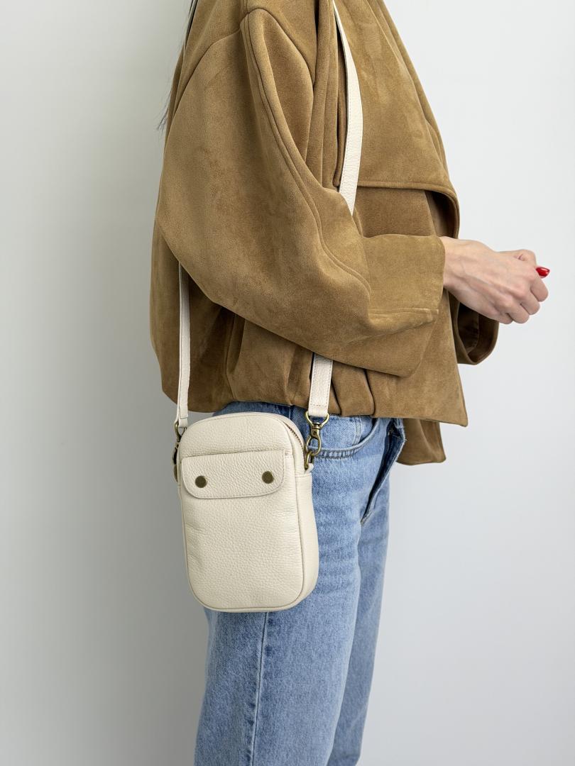 Сумка женская кожаная молочная FM1796B