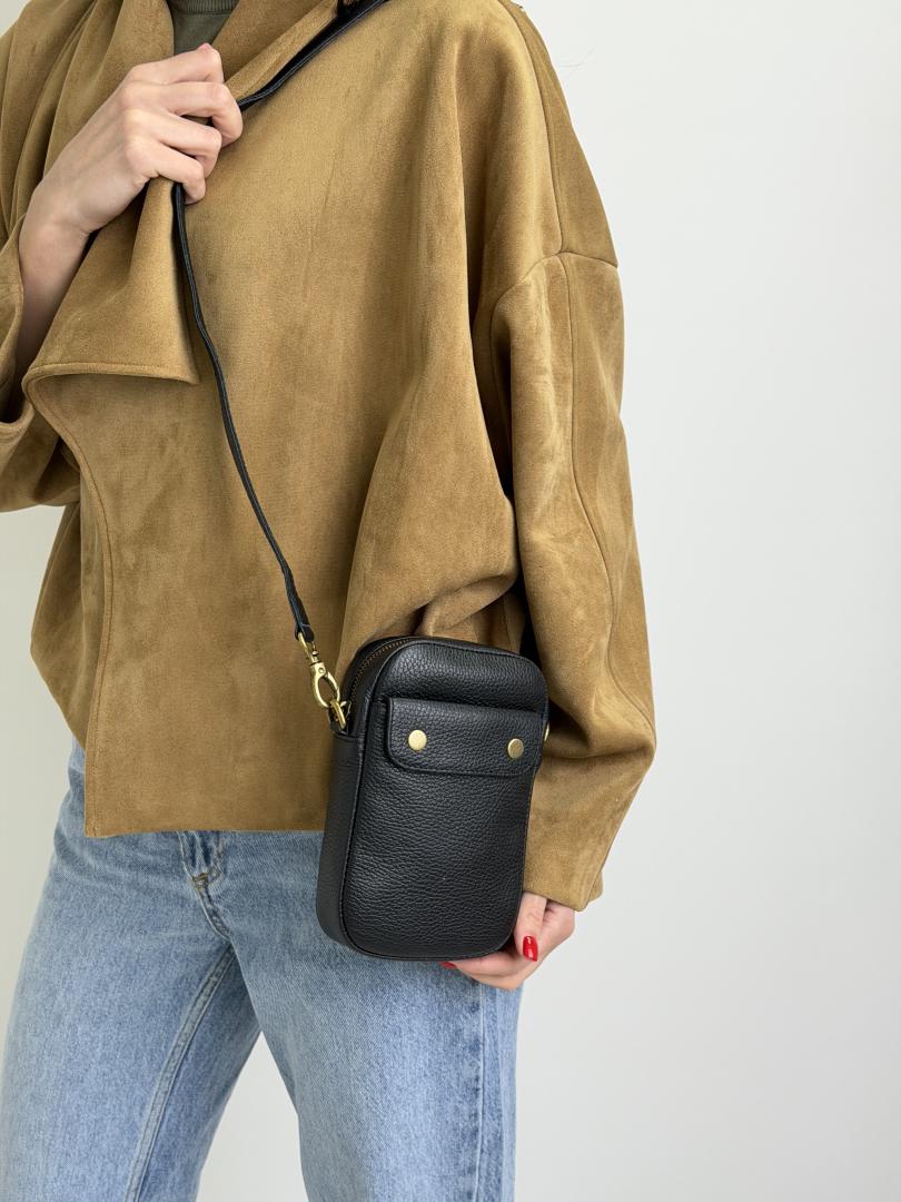 Сумка женская кожаная черная FM1796C