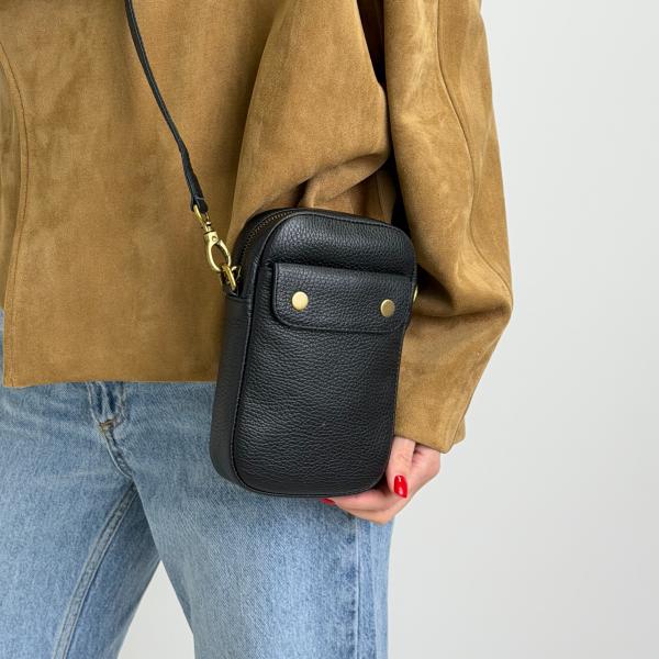 Сумка женская кожаная черная FM1796C