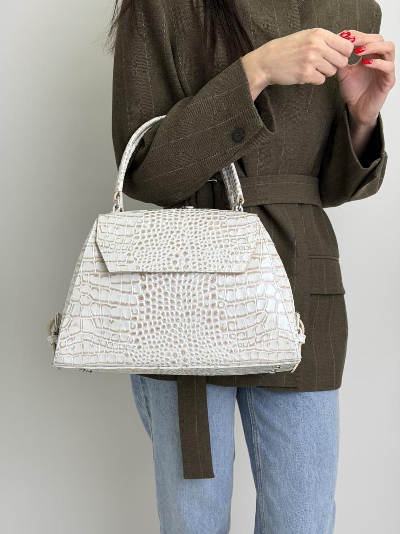 Сумка женская кожаная белая FM1547E