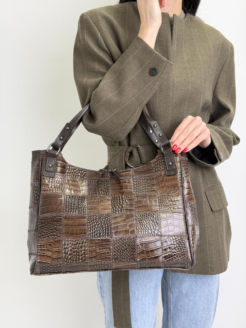 Сумка жіноча шкіряна шоколадна FM1270AK