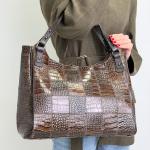 Сумка женская кожаная шоколадная FM1270AK