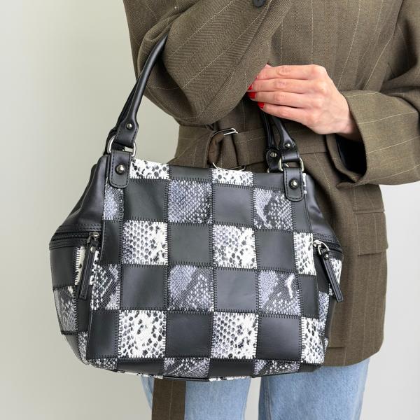 Сумка женская кожаная черная FM1263CI