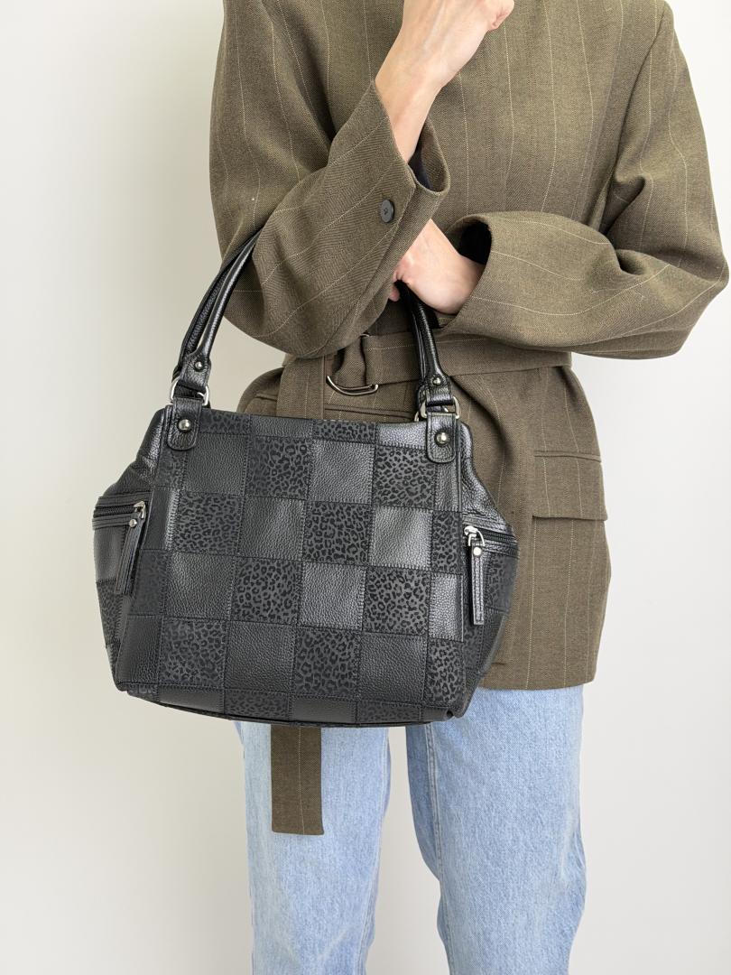 Сумка женская кожаная черная FM1263CR