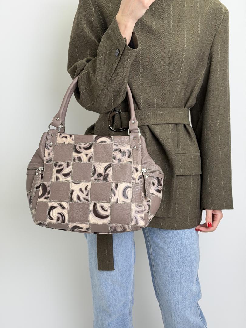 Сумка женская кожаная пудра FM1263CY