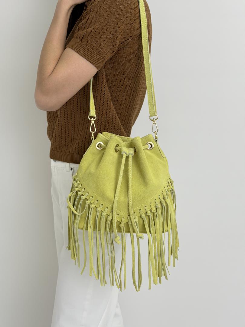 Сумка женская кожаная салатовая FM1572G