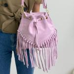 Сумка женская кожаная лиловая FM1572I