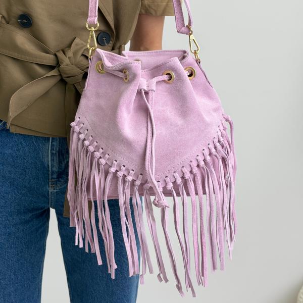 Сумка женская кожаная лиловая FM1572I