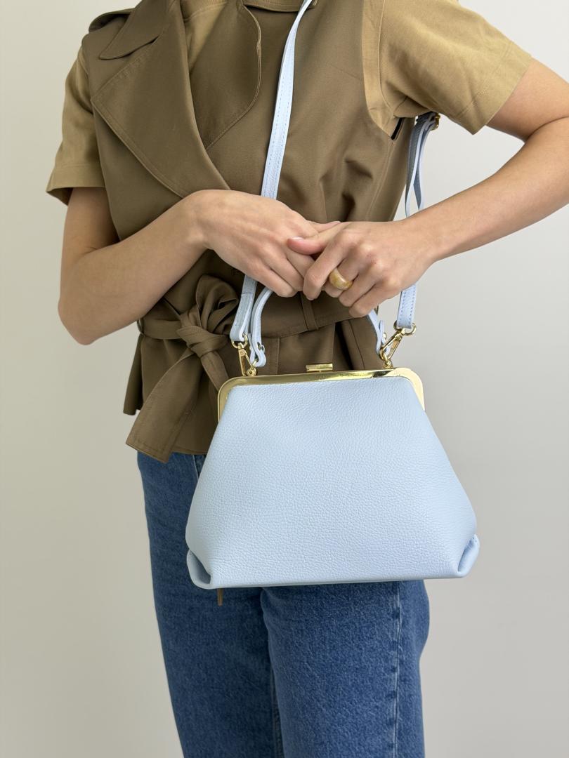 Сумка женская кожаная голубая FM1742J