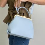 Сумка женская кожаная голубая FM1742J