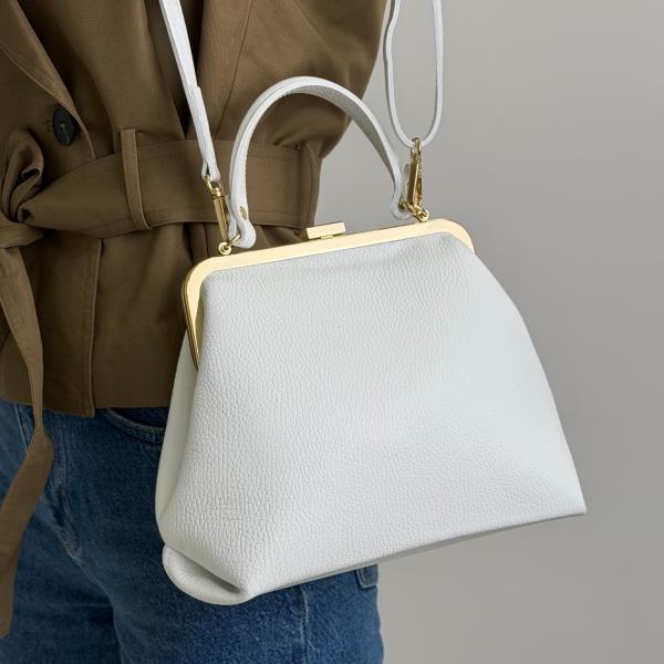 Сумка женская кожаная белая FM1742K