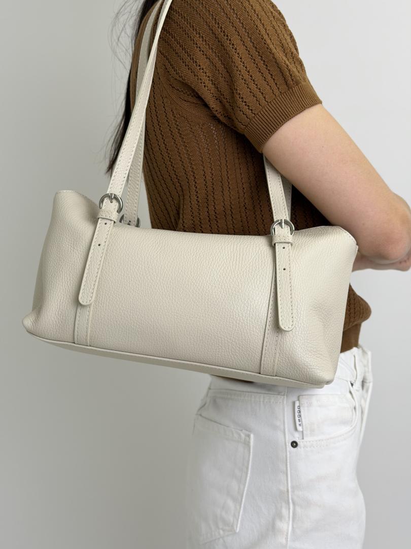 Сумка женская кожаная молочная FM1798C