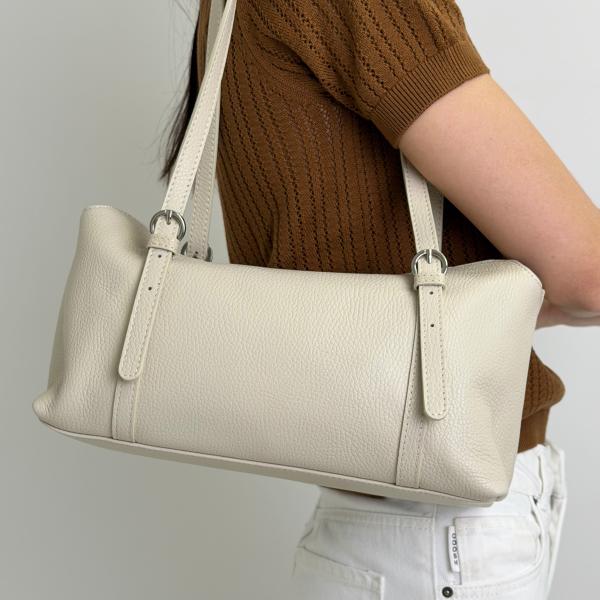 Сумка женская кожаная молочная FM1798C