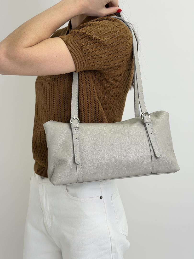 Сумка женская кожаная серая FM1798D