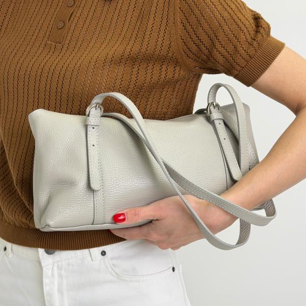 Сумка женская кожаная серая FM1798D