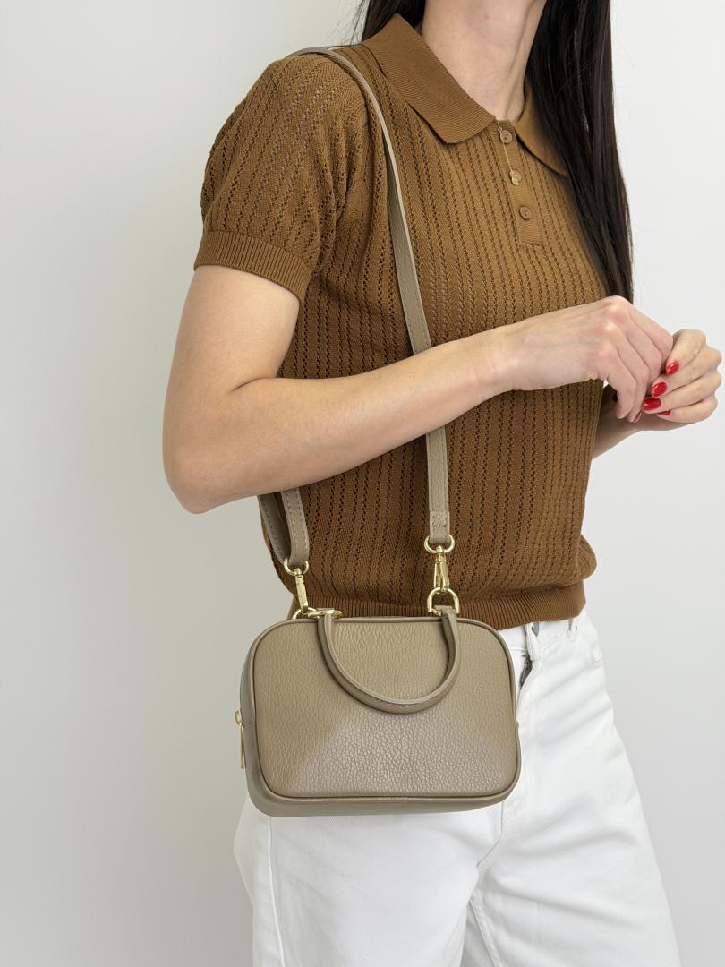 Сумка жіноча шкіряна тауп FM1799A