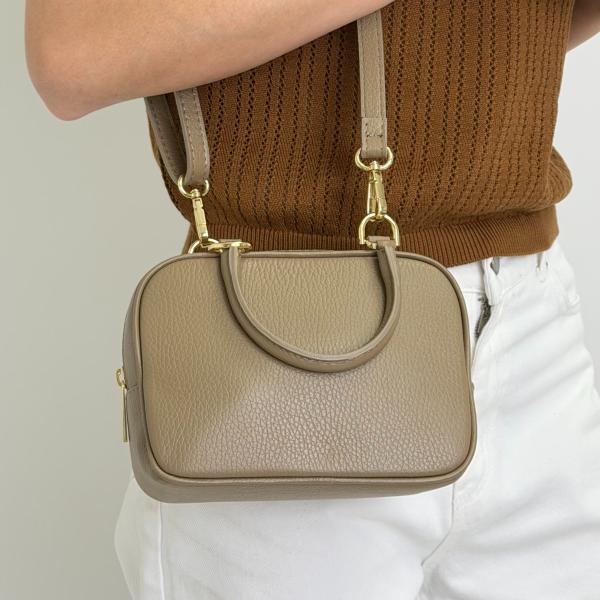 Сумка жіноча шкіряна тауп FM1799A