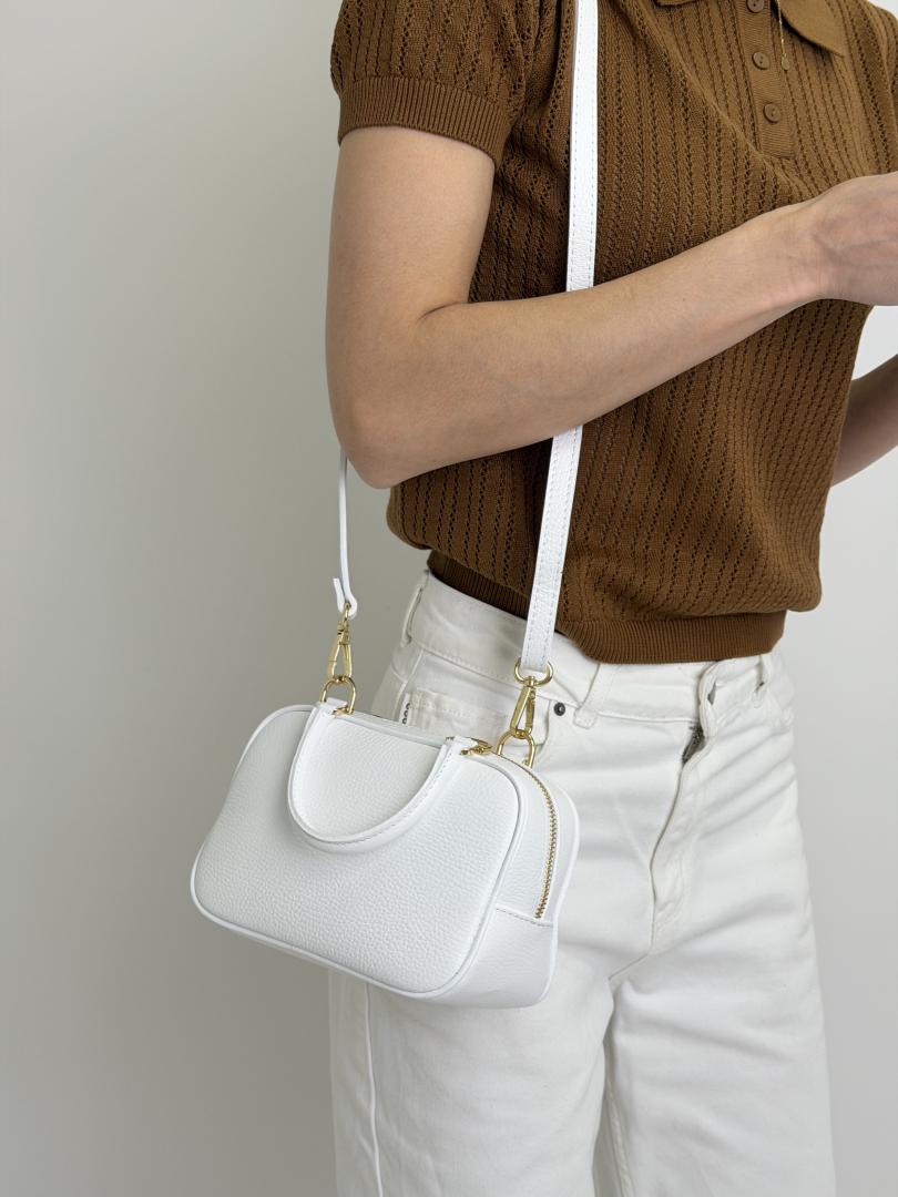 Сумка женская кожаная белая FM1799B