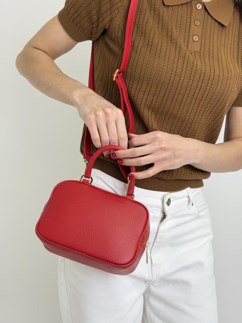 Сумка жіноча шкіряна червона FM1799C