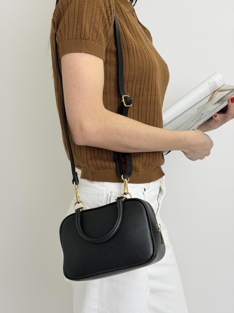 Сумка женская кожаная черная FM1799D