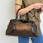 Сумка женская кожаная шоколадная FM1756F