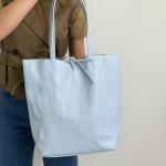 Сумка женская кожаная голубая FM0930AH