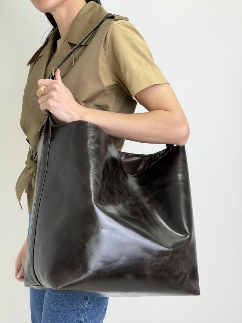 Сумка женская кожаная шоколадная FM1731C