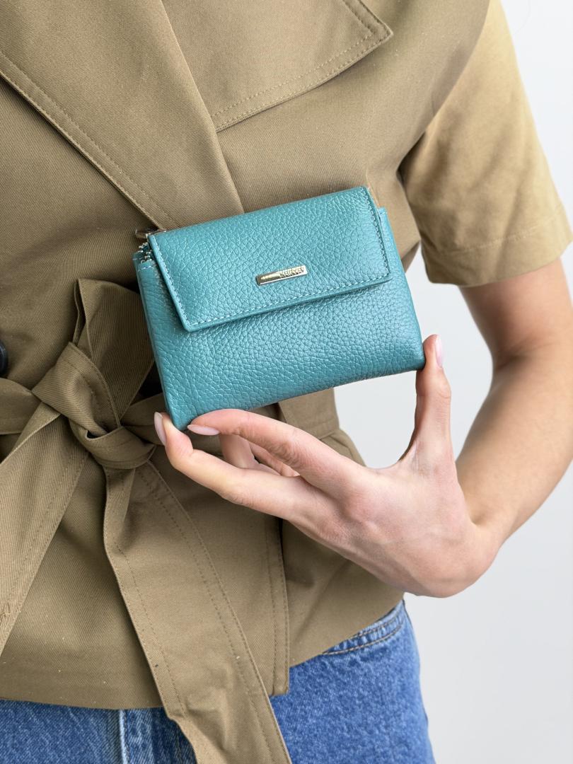 Кошелек женский кожаный голубой FM1265J