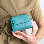 Кошелек женский кожаный голубой FM1265J