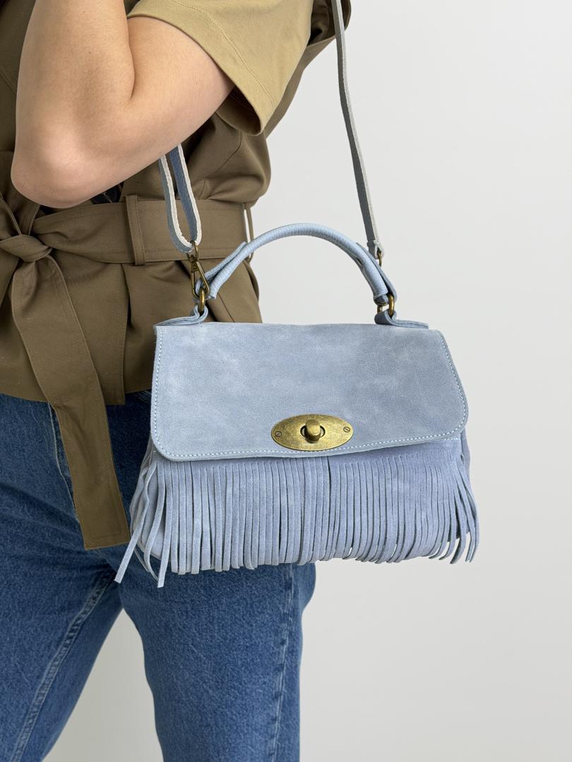 Сумка женская кожаная голубая FM1753D