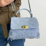 Сумка женская кожаная голубая FM1753D