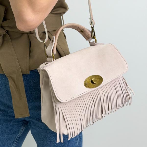 Сумка женская кожаная пудра FM1753E