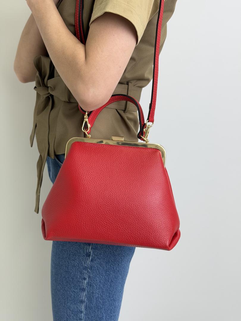 Сумка женская кожаная красная FM1742L