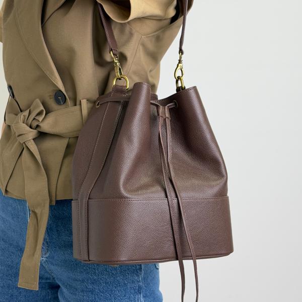 Сумка женская кожаная шоколадная FM1802B