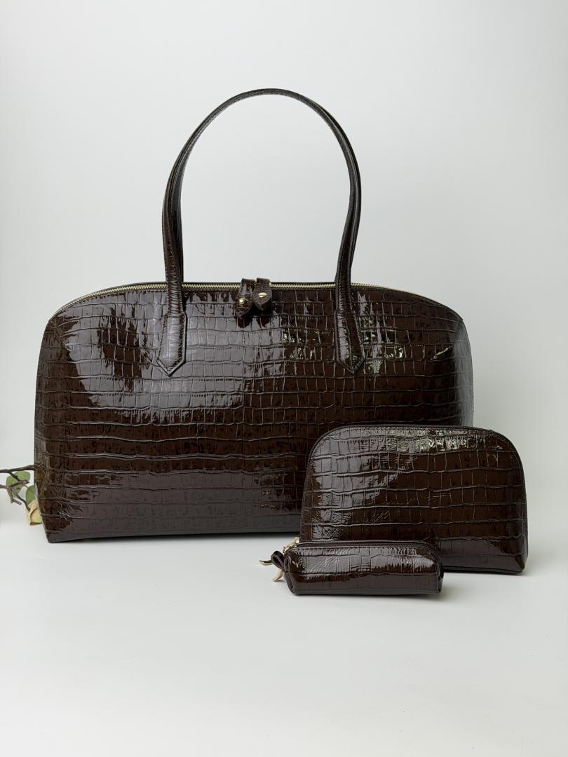 Сумка женская кожаная шоколадная FM1663C