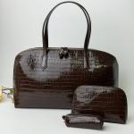 Сумка женская кожаная шоколадная FM1663C