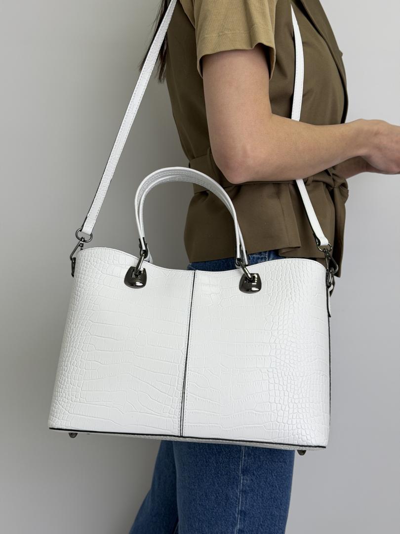 Сумка женская кожаная белая FM0785H