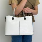 Сумка женская кожаная белая FM0785H