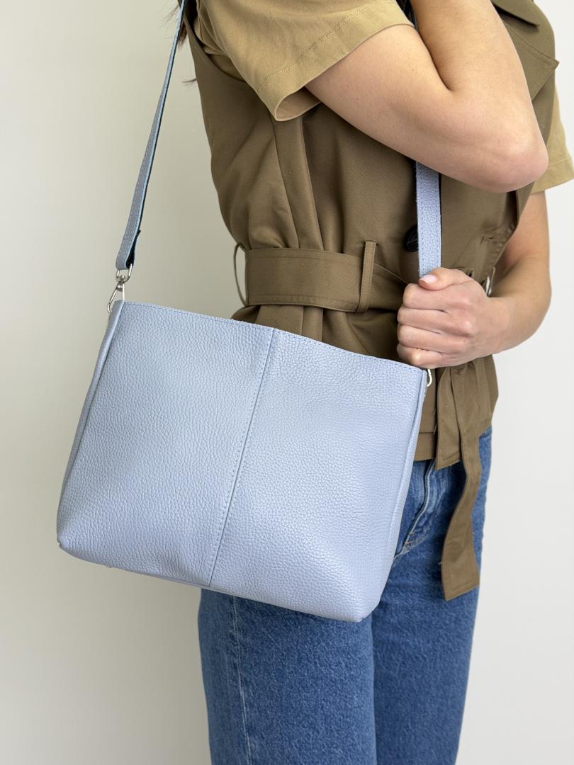 Сумка женская кожаная голубая FM1778C