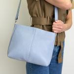 Сумка женская кожаная голубая FM1778C