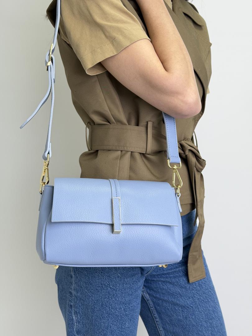 Сумка женская кожаная голубая FM1762E