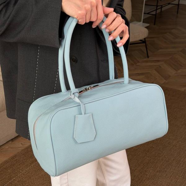 Сумка женская кожаная голубая FM1774E