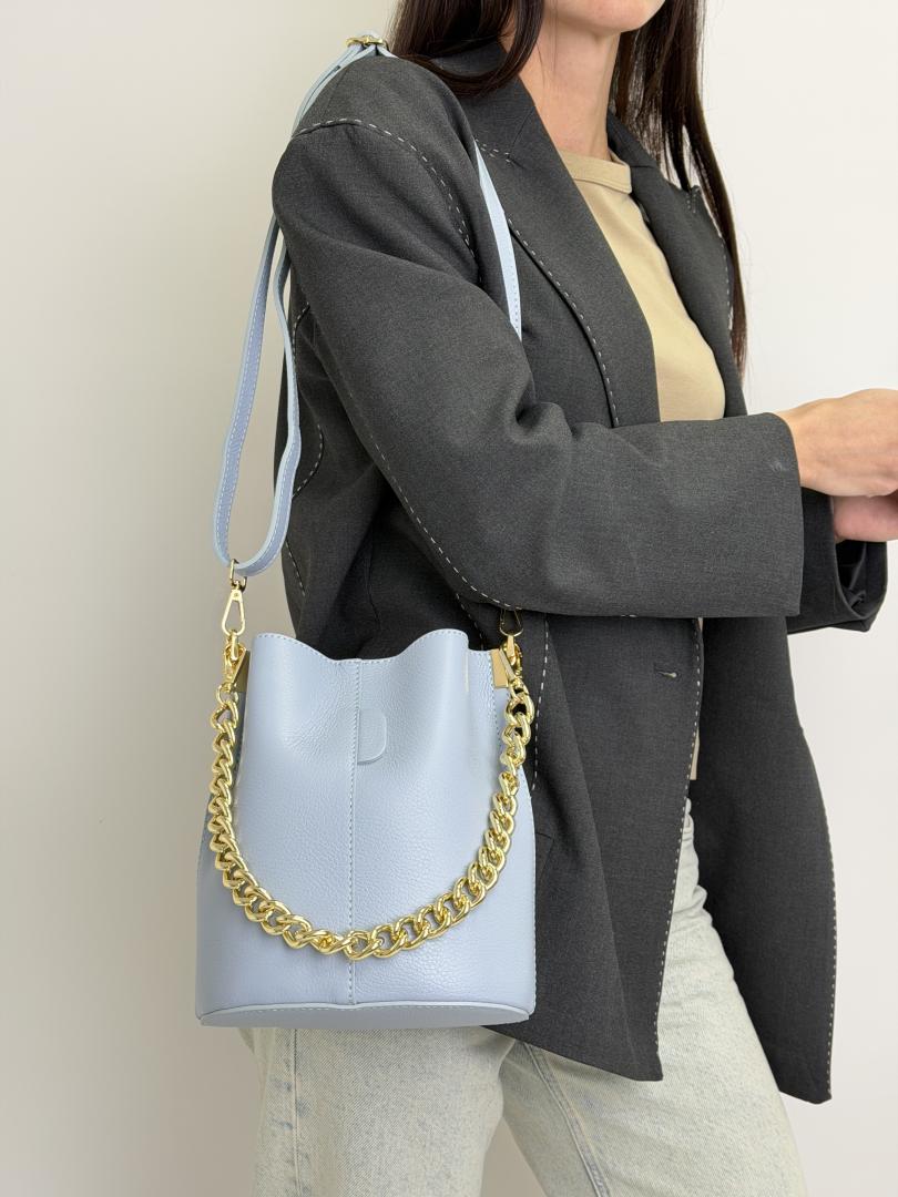 Сумка жіноча шкіряна блакитна FM1457I