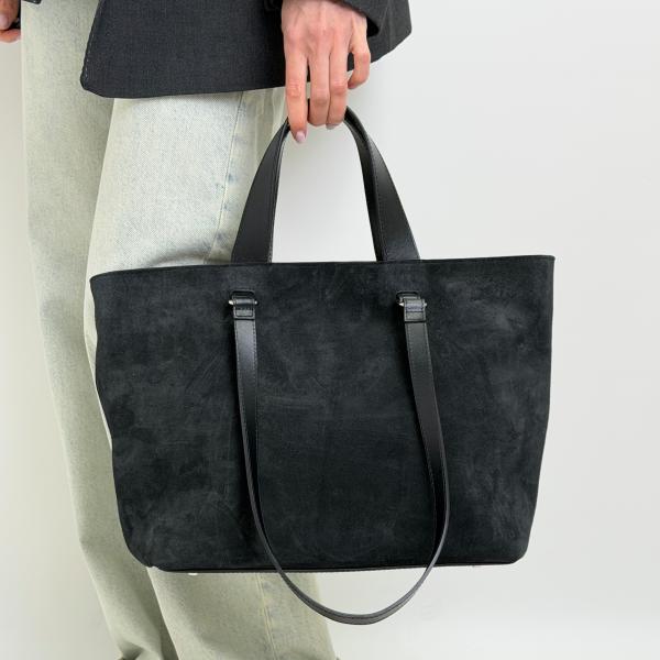 Сумка жіноча шкіряна чорна FM1795C