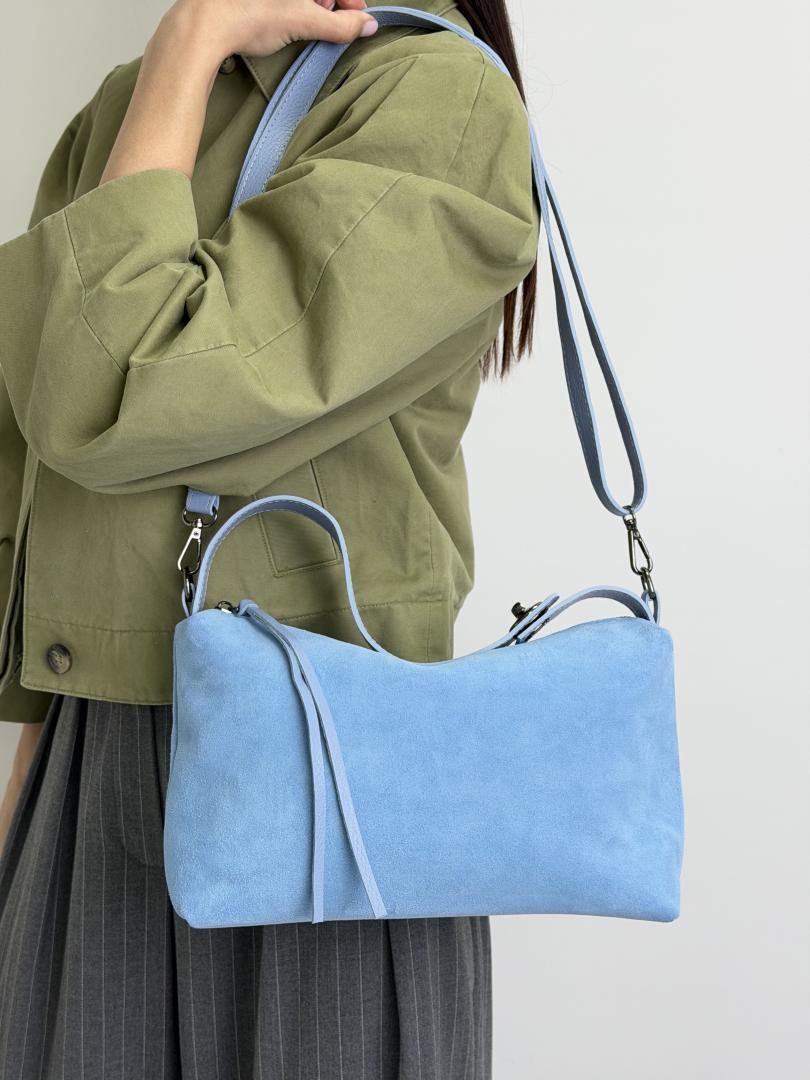 Сумка женская кожаная голубая FM1602H