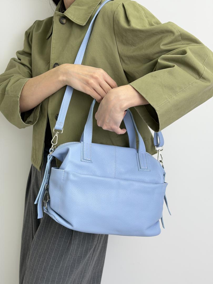 Сумка женская кожаная голубая FM1234J