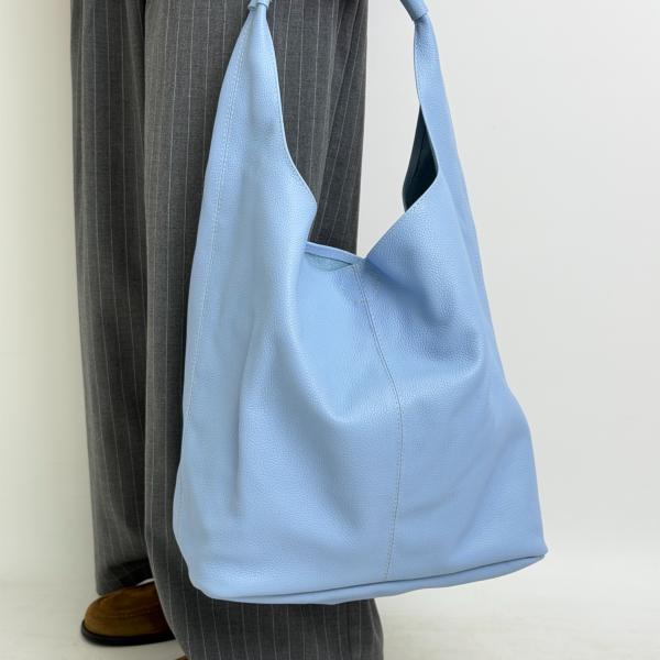 Сумка женская кожаная голубая FM1520F