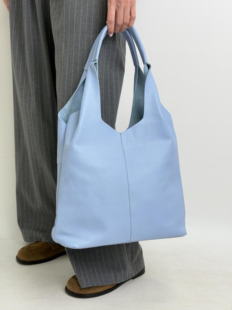 Сумка женская кожаная голубая FM1280H